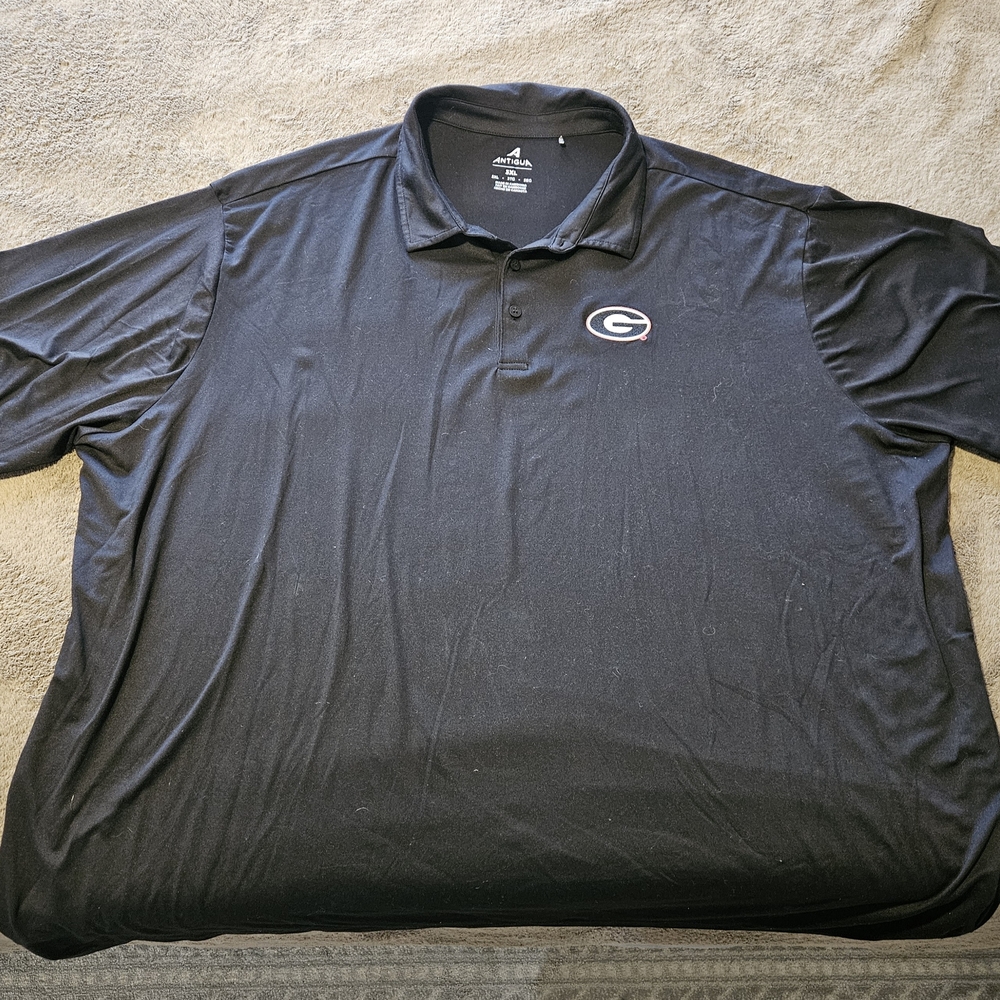 Antigua Black Polo with Georgia Logo